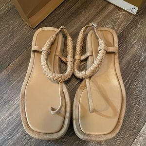 GIA X RHW flat thong sandals suede
